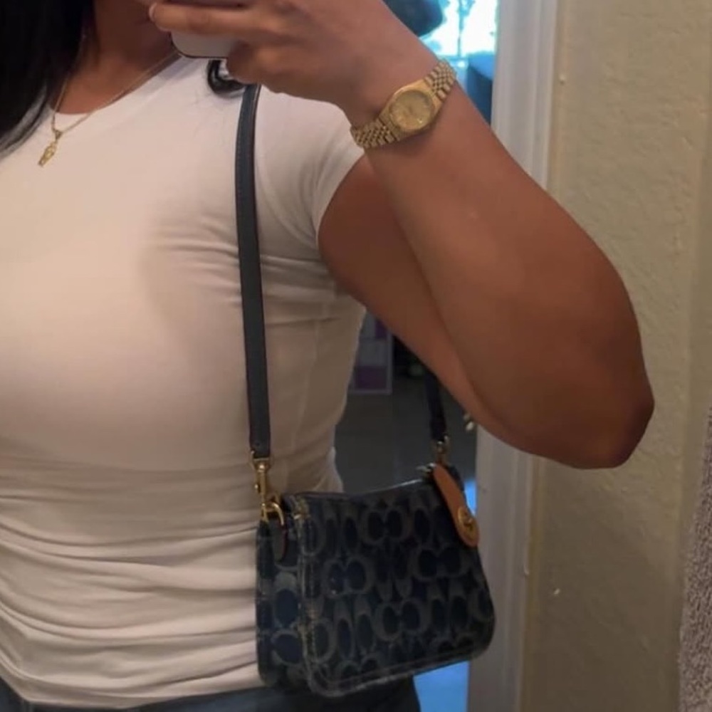 Coach denim penn shoulder bag